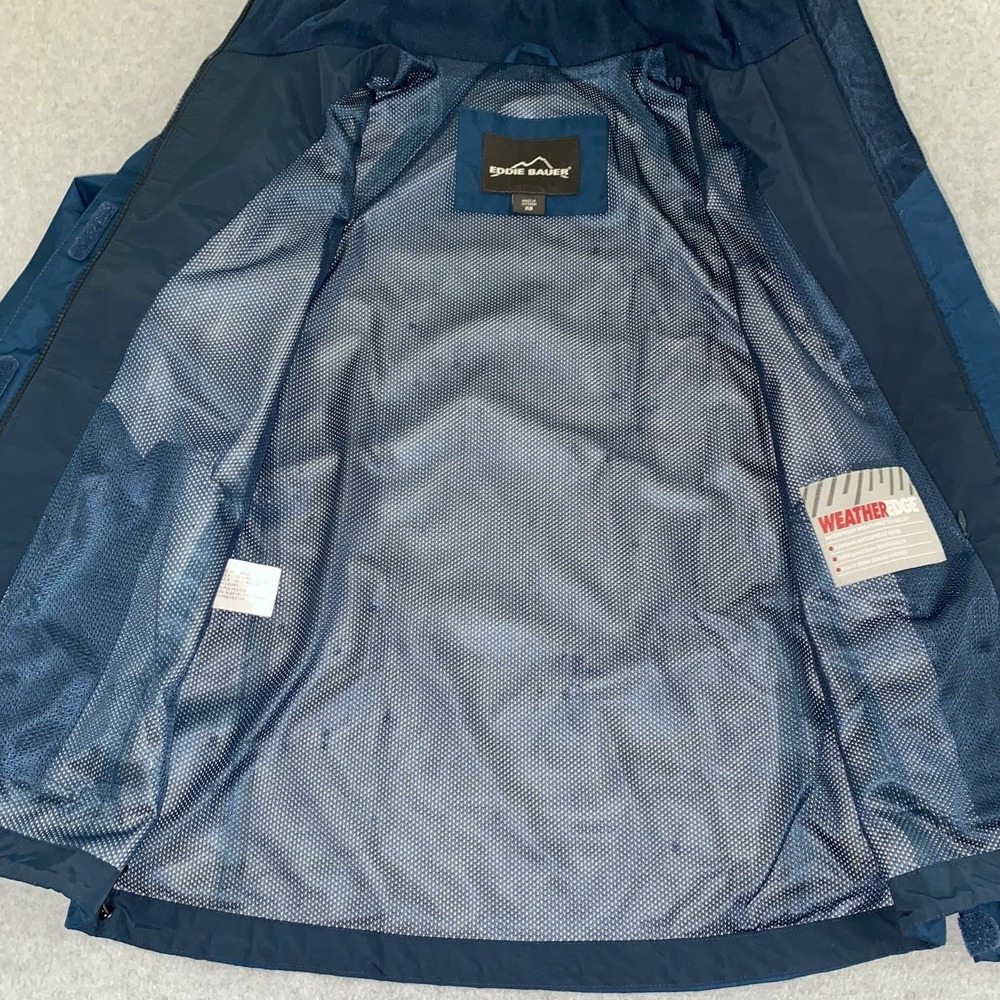 Eddie Bauer WeatherEdge Rain Jacket Womens XS Blue Hooded Waterproof Windbreaker - Picture 8 of 16